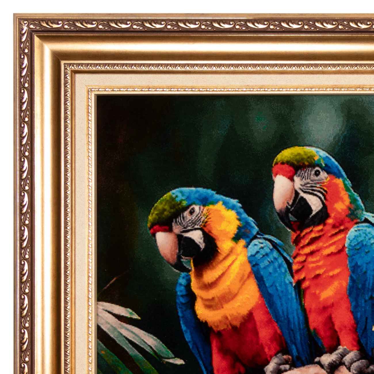 Hand-Knotted Persian Pictorial Rug from Tabriz Depicting Parrots