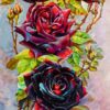 Hand-Knotted Persian Pictorial Rug from Tabriz Depicting Rose Flowers