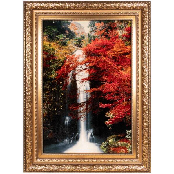Hand-Knotted Persian Pictorial Rug from Tabriz Depicting Waterfall