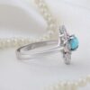 Persian Neyshabur Turquoise Silver Ring Handcrafted