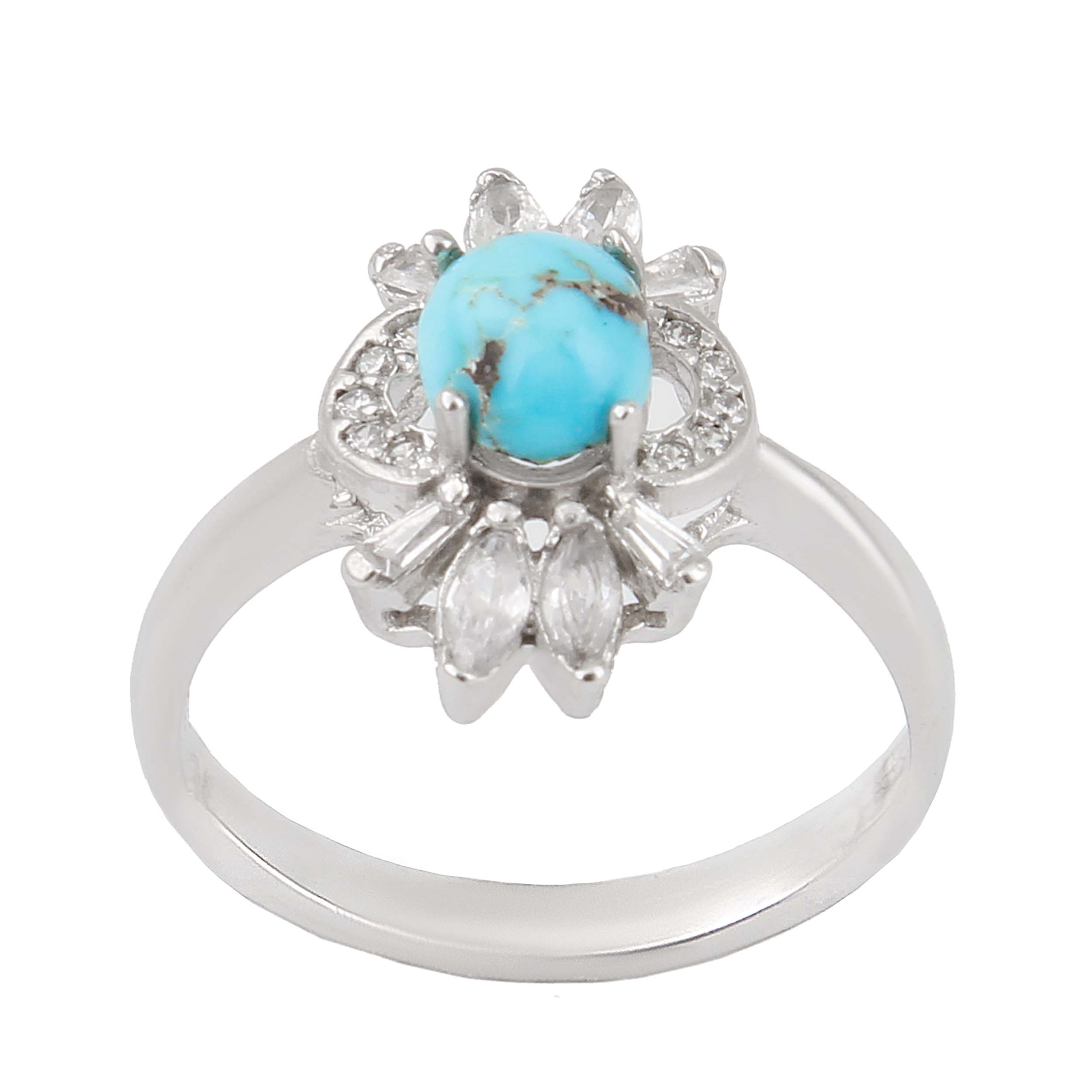 Persian Neyshabur Turquoise Silver Ring Handcrafted