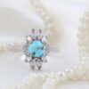 Persian Neyshabur Turquoise Silver Ring Handcrafted
