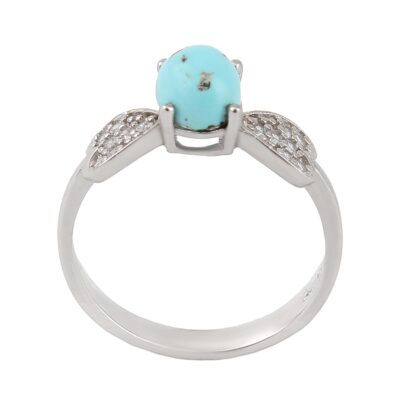 Persian Neyshabur Turquoise Silver Ring Handcrafted Sahar