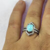 Persian Neyshabur Turquoise Silver Ring Handcrafted for Women Elham
