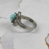Persian Neyshabur Turquoise Silver Ring Handcrafted for Women Elham
