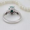 Persian Silver Ring for Women with Neyshabur Turquoise Rhodium Plating