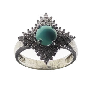 Persian Silver Ring for Women with Neyshabur Turquoise Sanam