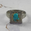Persian Neyshabur Turquoise Silver Ring Handcrafted for Women Sara