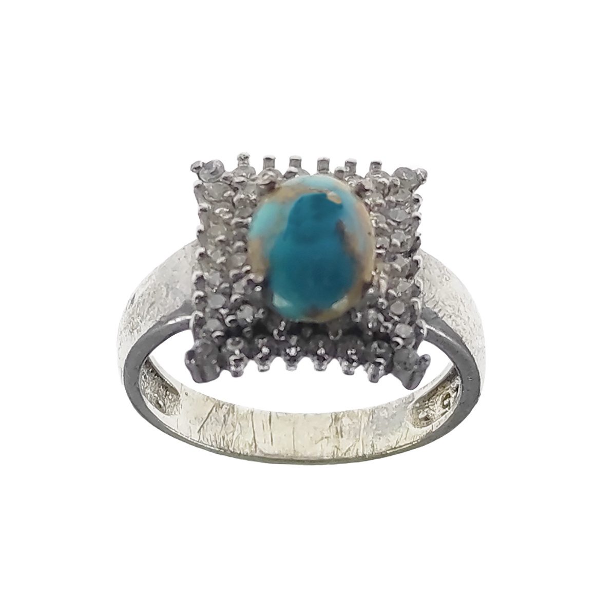 Persian Neyshabur Turquoise Silver Ring Handcrafted for Women Sara