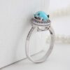 Persian Neyshabur Turquoise Silver Ring Handcrafted Hana