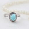 Persian Neyshabur Turquoise Silver Ring Handcrafted Hana