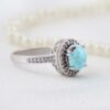 Persian Neyshabur Turquoise Silver Ring Handcrafted Hana