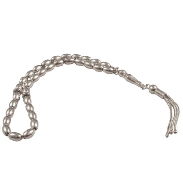 Islamic Silver Rosary with 33 Prayer Beads Tasbih Hadi