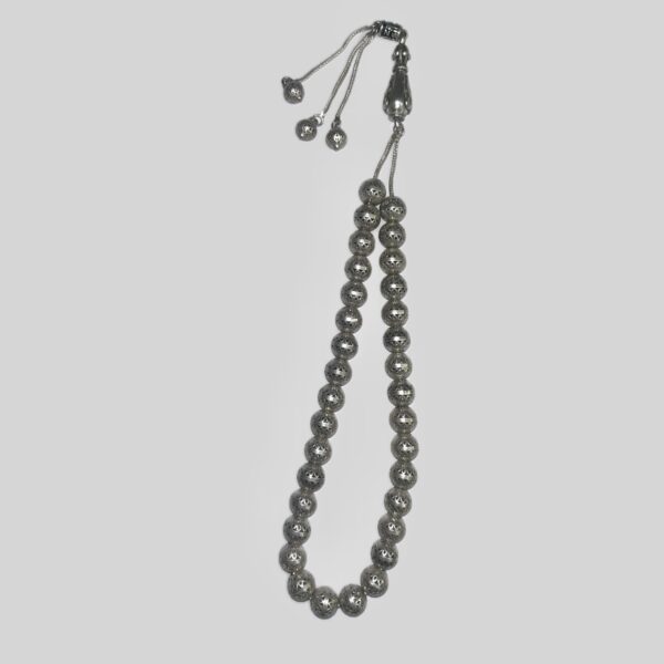 Islamic Silver Rosary with 33 Prayer Beads Tasbih Hamid
