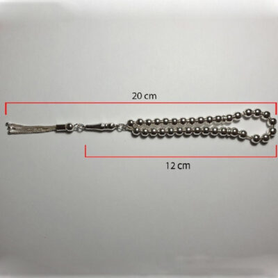 Islamic Silver Rosary with 33 Prayer Beads Tasbih Milad
