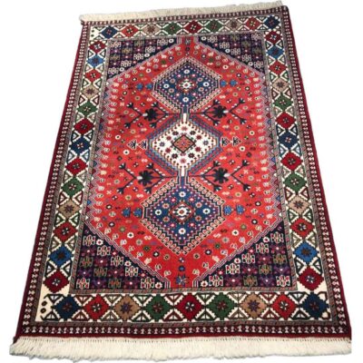 Persian Wool Carpet Original Hand-Knotted in Fars Tribal Red