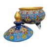 Handcrafted Persian Pottery Sugar Bowl with Lid - Minakari Enameled Artistic Elegance