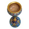 Handcrafted Persian Pottery Sugar Bowl with Lid - Minakari Enameled Artistic Elegance
