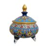 Handcrafted Persian Pottery Sugar Bowl with Lid - Minakari Enameled Artistic Elegance