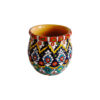 Handcrafted Persian Pottery Sugar Bowl with Lid - Minakari Enameled Artistic