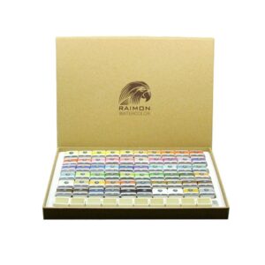 Raimon Watercolor Paint Set - 60 Colors in Wooden Box