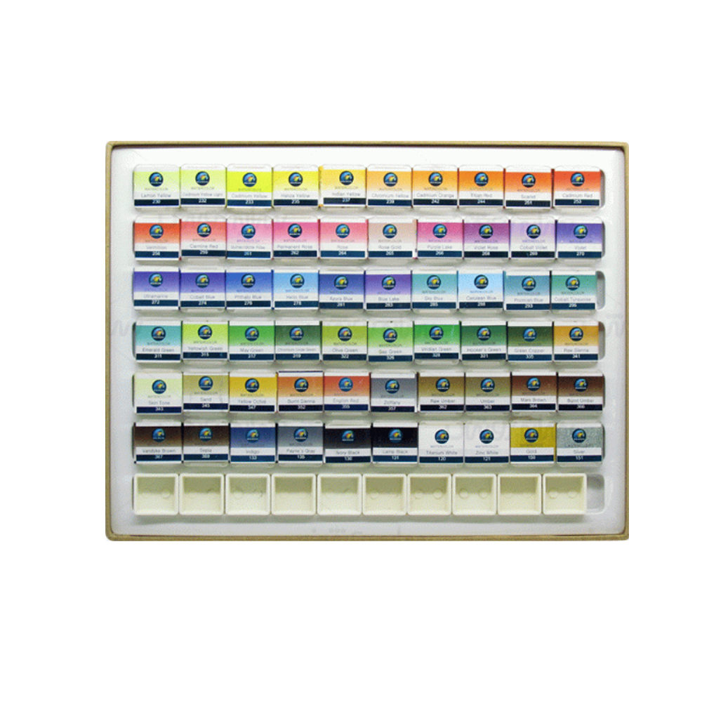 Raimon 60-Color Watercolor Set in Wooden Box