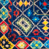Traditional Scarf for Women - Kilim Design, Navy Blue