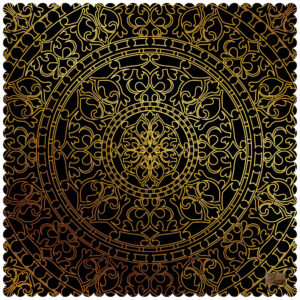 Velvet Tablecloth Persian Elegance Mandala Gold & Black