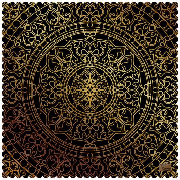 Velvet Tablecloth Persian Elegance Mandala Gold & Black