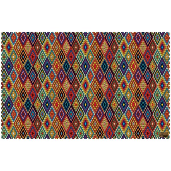 Velvet Tablecloth Persian Elegance with Diamond Design