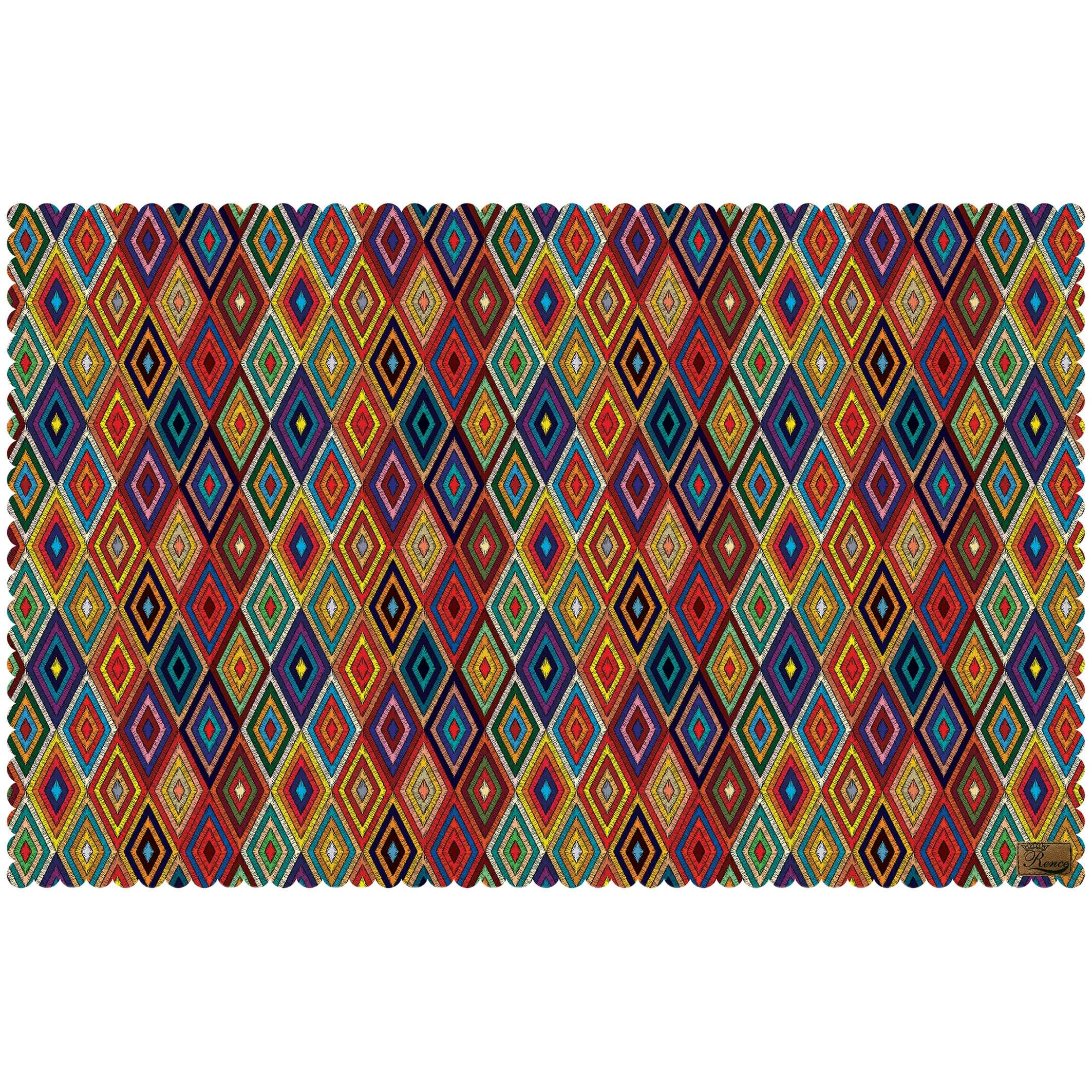 Velvet Tablecloth Persian Elegance with Diamond Design