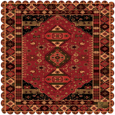 Velvet Tablecloth with Persian Rug Design for Your Table Setting