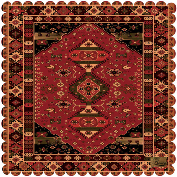 Velvet Tablecloth with Persian Rug Design for Your Table Setting