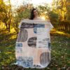 Velvet Throw Soft & Light for Sofa Abstract Cream