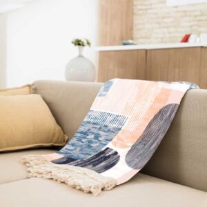 Velvet Throw Soft & Light for Sofa Abstract Cream