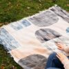Velvet Throw Soft & Light for Sofa Abstract Cream