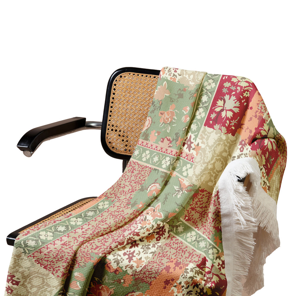 Velvet Throw Soft & Light for Sofa Model Floral