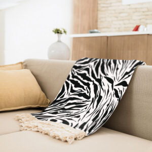 Velvet Throw Soft & Light for Sofa Zebra Print