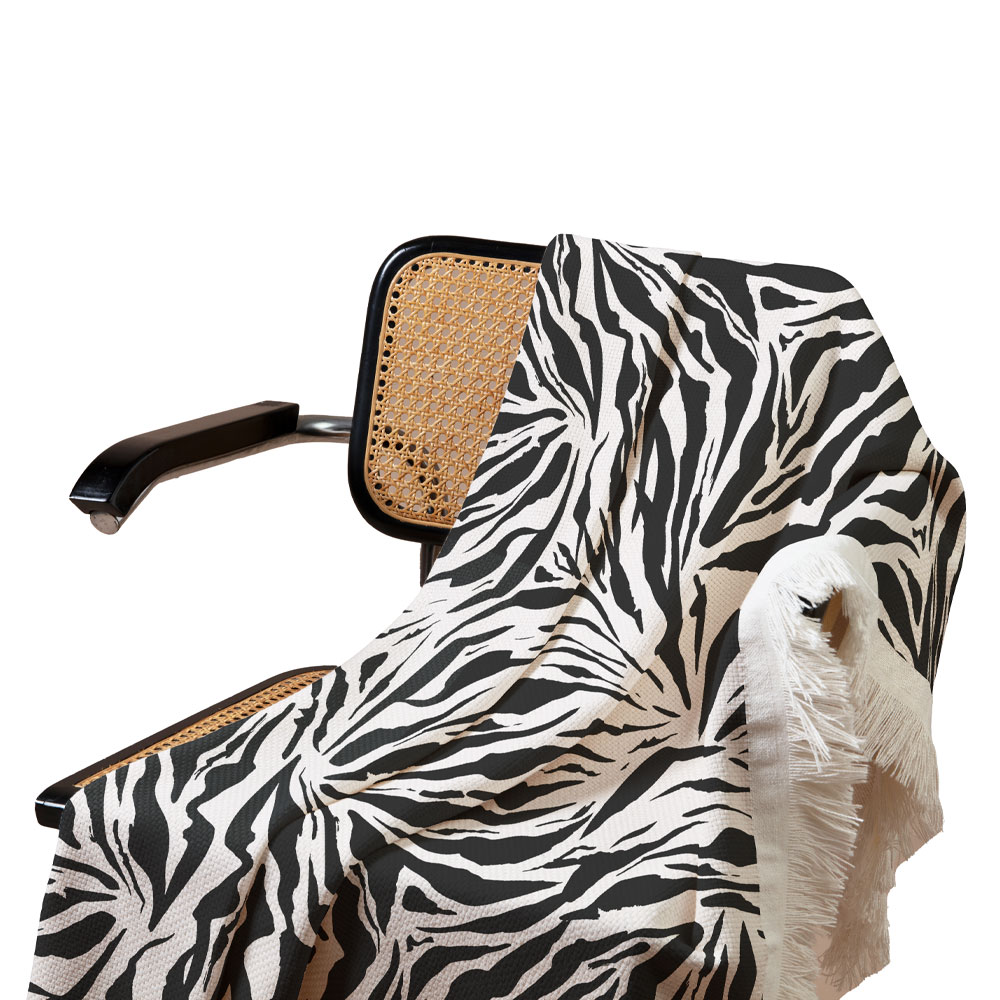 Velvet Throw Soft & Light for Sofa Zebra Print