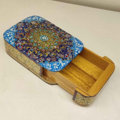 Persian Wooden Playing Card Box – Khatam Enameled Artistic