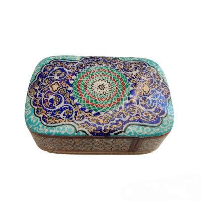 Persian Wooden Playing Card Box – Khatam Enameled Tazhib