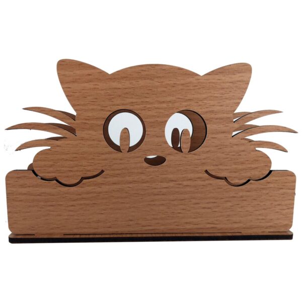 Wooden Tissue Paper Holder – Cat Design for Your Home