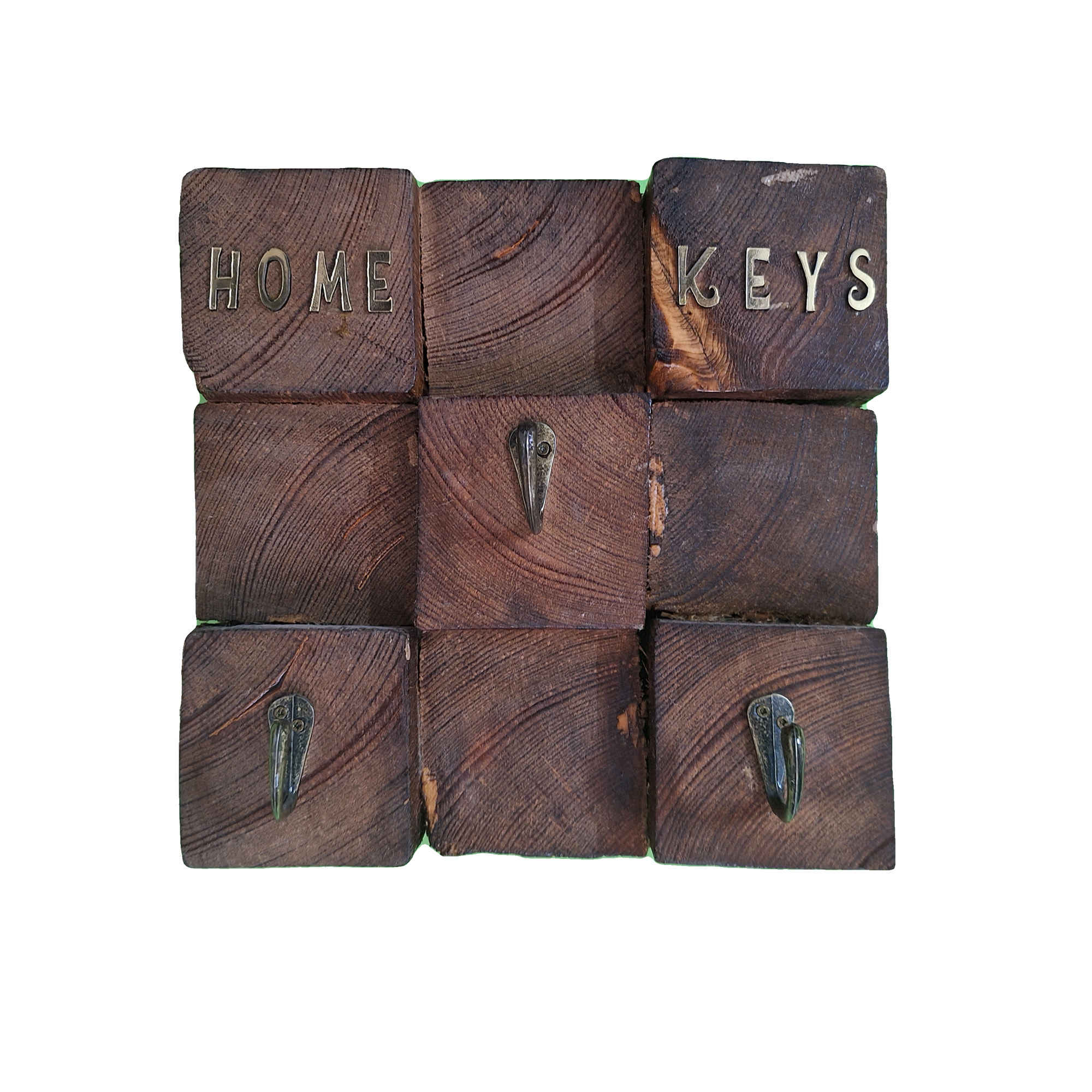 Decorative & Handcrafted Wall Key Holder with Entrance Cubes Design