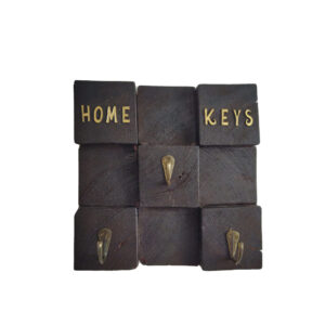 Wooden Wall Key Holder for Keys Storage at Entrance Cubes Design