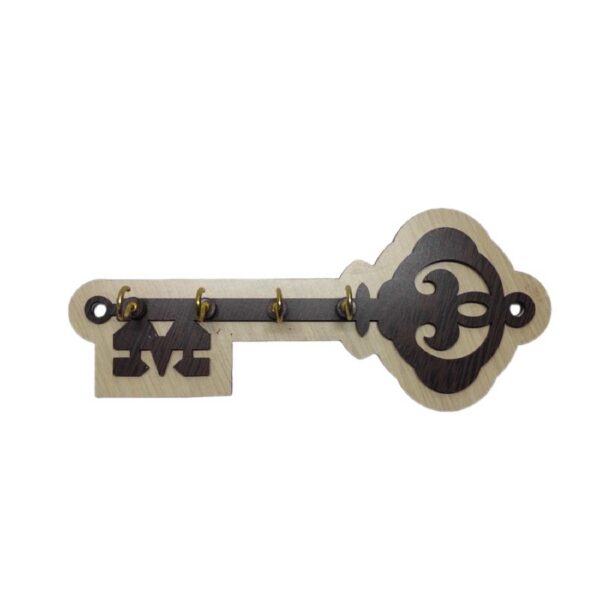 Decorative & Handcrafted Wall Key Holder with Key Design and 4 Hooks