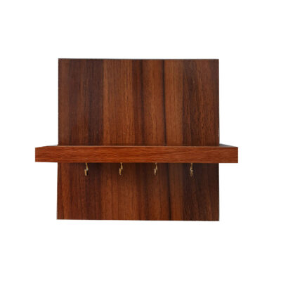 Decorative & Handcrafted Wall Key Holder with Shelf & 4 Hooks