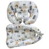 3 Piece Cotton Baby Nest Set with Animal Design