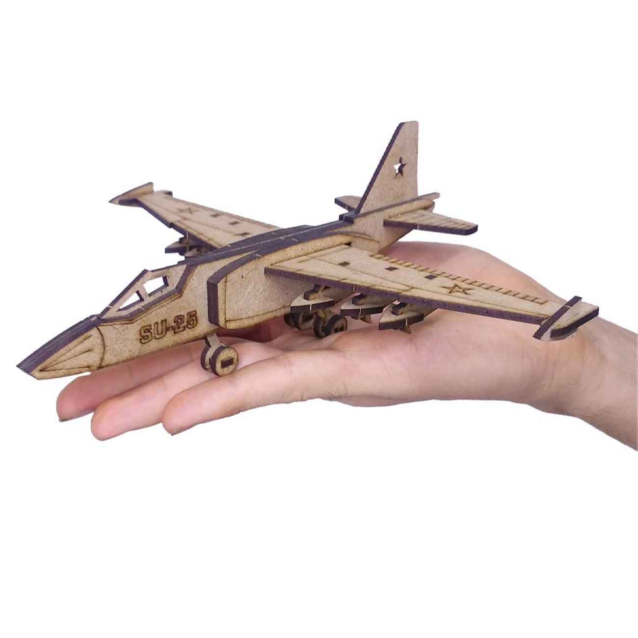 30-Piece Wooden 3D Puzzle Model Kit – Fighter Jet
