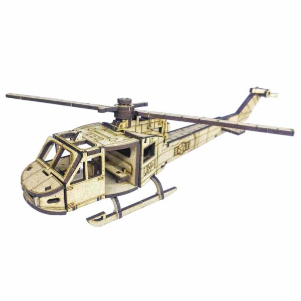49-Piece Wooden 3D Puzzle Model Kit - Helicopter