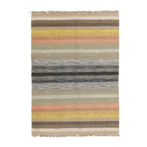 Artisanal Persian Gabbeh Wool Rug Handwoven in Ardabil Striped